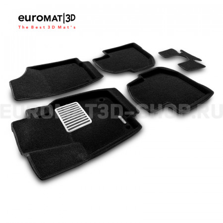 Текстильные 3D коврики Euromat3D Lux в салон для Skoda Rapid (2014-2019) № EM3D-004508