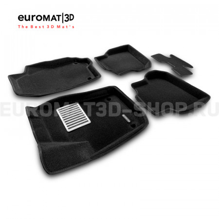 Текстильные 3D коврики Euromat3D Lux в салон для Volkswagen Polo (2010-2020) № EM3D-005416