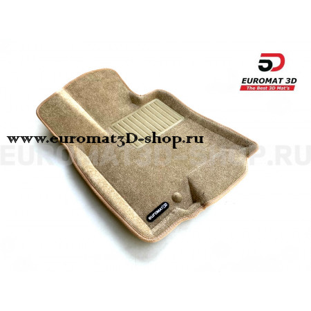 Текстильные 3D коврики Euromat3D Business в салон для Infiniti EX (2008-2014) № EMC3D-002808T Бежевые