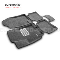 Текстильные 3D коврики Euromat3D Lux в салон для Kia Rio (2011-2016) № EM3D-002922G Серые