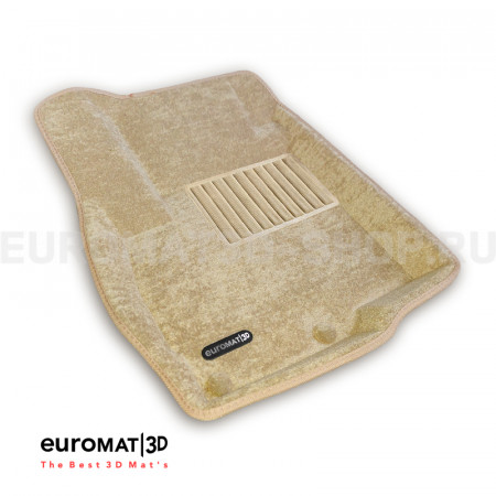 Текстильные 3D коврики Euromat3D Business в салон для Citroen C-Crosser № EMC3D-003609T Бежевые