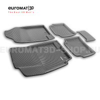 3D коврики Euromat3D EVA в салон для Kia Rio (2011-2016) № EM3DEVA-002922G Серые