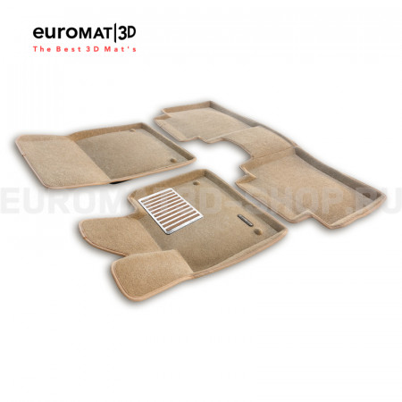 Текстильные 3D коврики Euromat3D Lux в салон для Voyah Free (2021-) № EM3D-005700T Бежевые