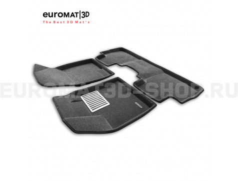 Текстильные 3D коврики Euromat3D Lux в салон для Haval H7 (2024-)  № EM3D-001445G Серые
